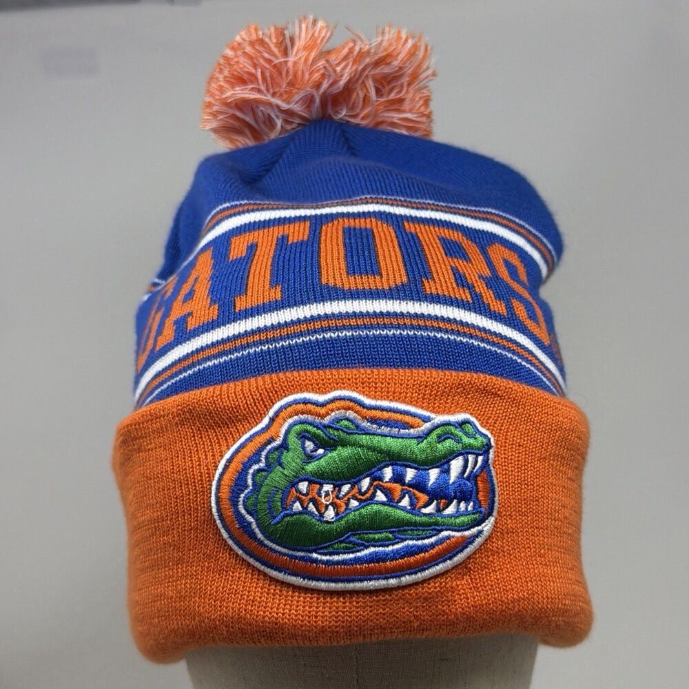 Florida Gators Top of the World Pom Beanie Blue Orange NCAA Knit Winter Hat NWOT